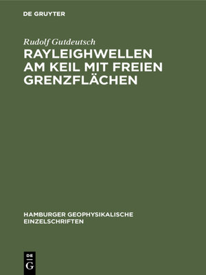 cover image of Rayleighwellen am Keil mit freien Grenzflächen